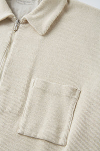OLD JOE BRAND QUATER ZIP SILK NEP RIBED SHIRTS ONYX