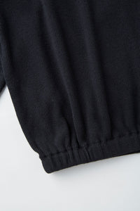 OLD JOE BRAND V-NECK SILK NEP RIBED TOPS ONYX