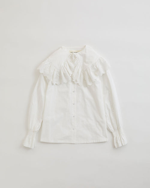 THE SHINZONE / LACE COLLAR BLOUSE 01 WHITE