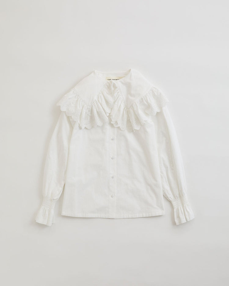 THE SHINZONE / LACE COLLAR BLOUSE 01 WHITE