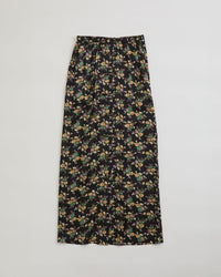 THE SHINZONE / FLOWER BOUQUET PRINTED SATIN SKIRT 07 BLACK