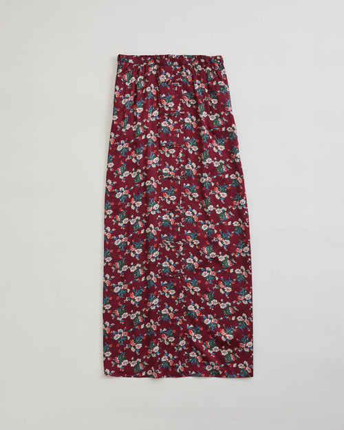 THE SHINZONE / FLOWER BOUQUET PRINTED SATIN SKIRT 24 RED