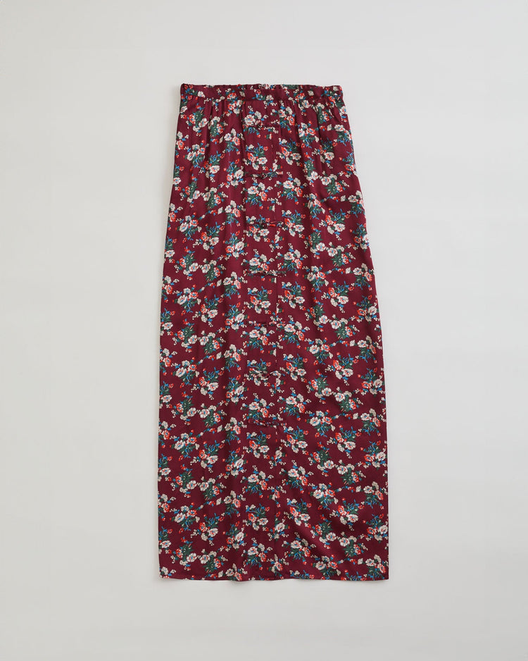 THE SHINZONE / FLOWER BOUQUET PRINTED SATIN SKIRT 24 RED