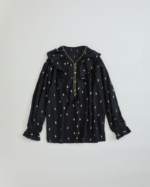 THE SHINZONE  PAISLEY EMBROIDERED BLOUSE BLACK 07