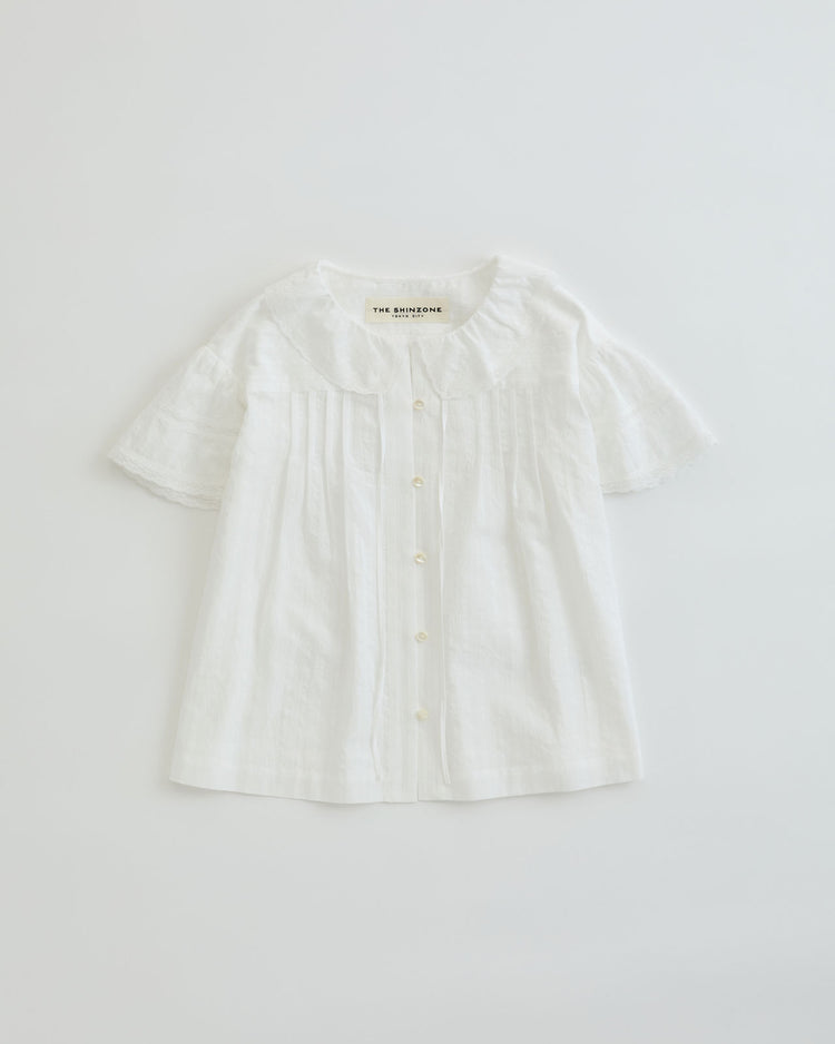 THE SHINZONE  LACE BLOUSE 01 WHITE
