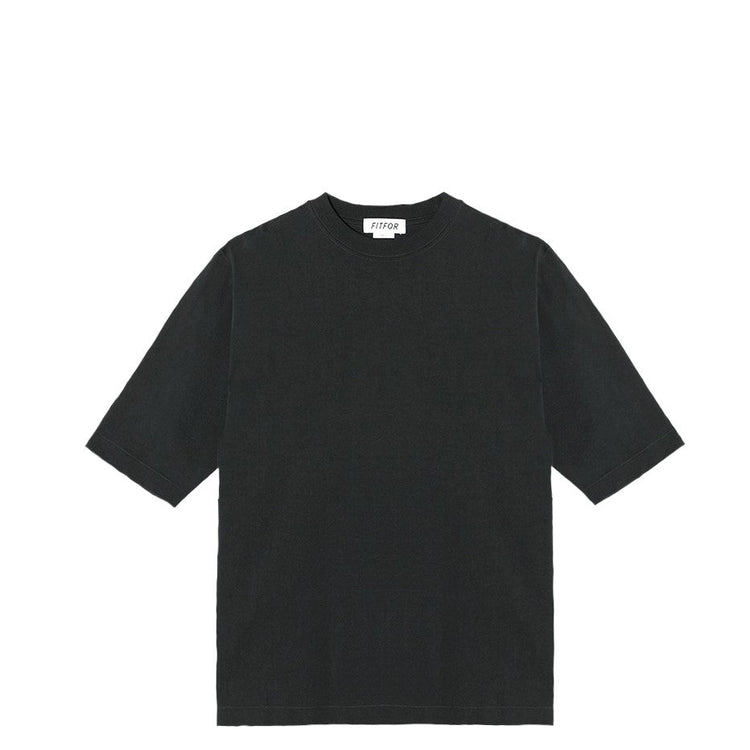 FITFOR/ BASIC MID SLEEVE TEE 202 BLACK