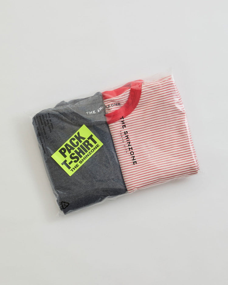 THE SHINZONE / PACK TEE 05 C.GRAY/RED BORDER