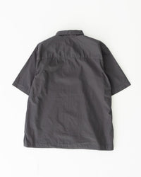 RINEN / 70/1 Twill Short-Sleeve Regular Collar Shirt with Drawstring Hem, 04 Charcoal