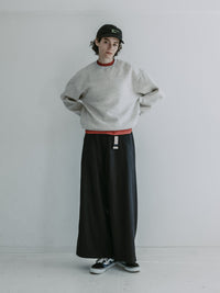 MEYAME SWITCHING PATTERN SWEAT (BRUSHED LINING) HEATHER GRAY