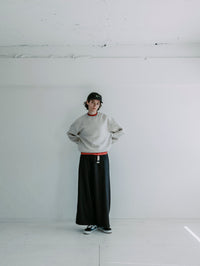 MEYAME  SWITCHING PATTERN SWEAT (BRUSHED LINING) HEATHER GREY