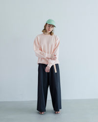 MEYAME  SIDE LINE WIDE PANTS CHARCOAL