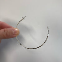 FIRST AMERICAN TRADERS/スターリングシルバー フープピアス ロングツイストライン LB