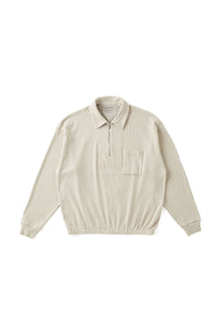 OLD JOE BRAND   QUATER ZIP SILK NEP RIBED SHIRTS FOG