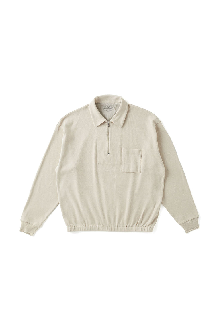 OLD JOE BRAND   QUATER ZIP SILK NEP RIBED SHIRTS FOG