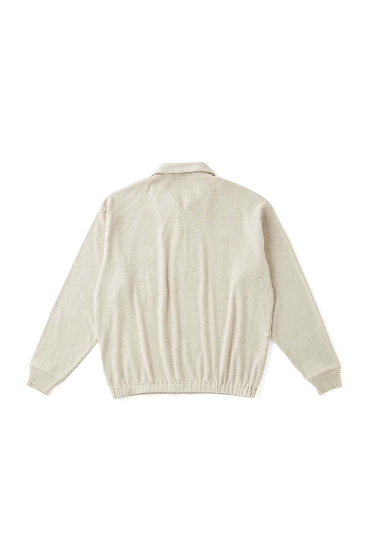OLD JOE BRAND   QUATER ZIP SILK NEP RIBED SHIRTS FOG