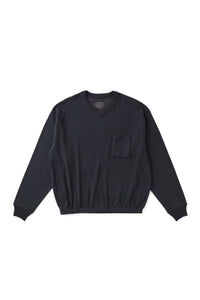 OLD JOE BRAND V-NECK SILK NEP RIBED TOPS ONYX