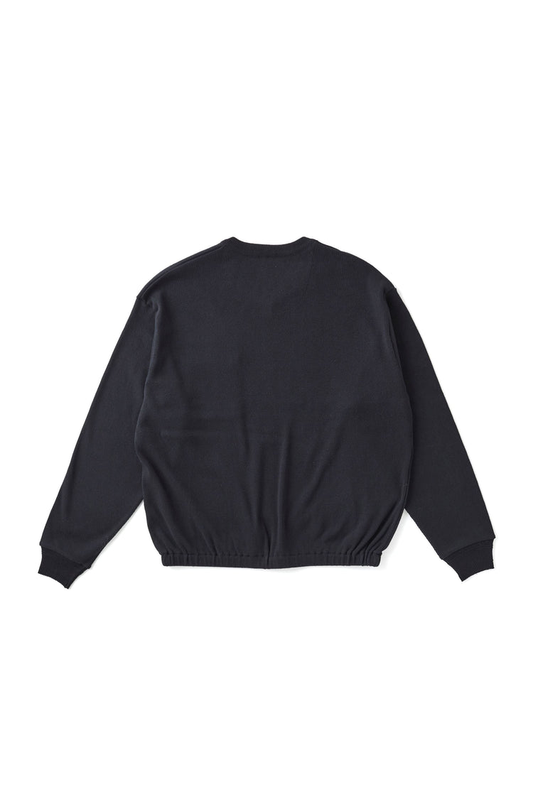 OLD JOE BRAND V-NECK SILK NEP RIBED TOPS ONYX
