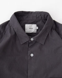 RINEN / 	70/1ツイル 裾ヒモ半袖レギュラーカラーシャツ 04チャコール