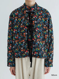 MEYAME FLOWER QUILTED JACKET MEY-2508 BLACK