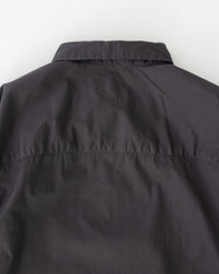 RINEN / 70/1 Twill Short-Sleeve Regular Collar Shirt with Drawstring Hem, 04 Charcoal