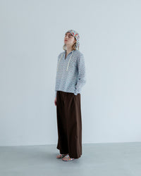 MEYAME  SIDE LINE WIDE PANTS BROWN