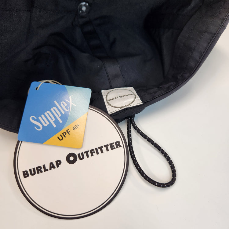 BURLAP OUTFITTER  3-PANEL CAP BLACK