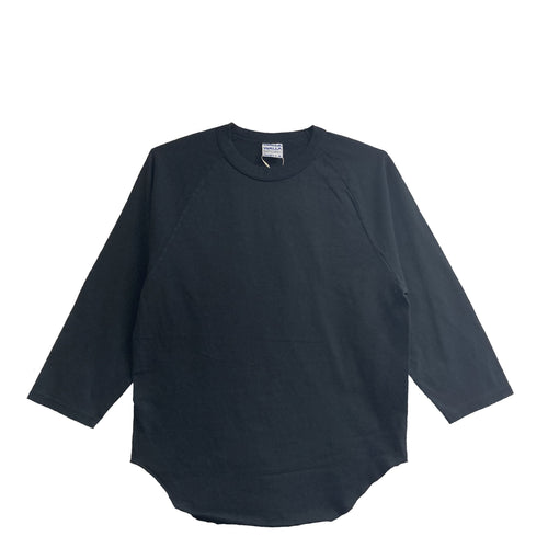 WALLA WALLA SPORT　3/4 BASEBALL TEE SOLID BLACK