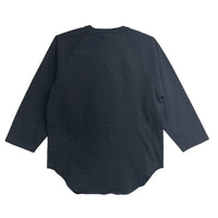 WALLA WALLA SPORT　3/4 BASEBALL TEE SOLID BLACK