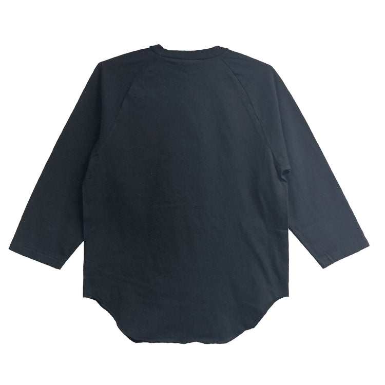 WALLA WALLA SPORT　3/4 BASEBALL TEE SOLID BLACK