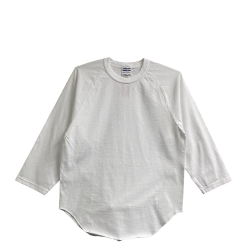 WALLA WALLA SPORT　3/4 BASEBALL TEE SOLID WHITE