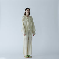 MEYAME / LIGHT COTTON STRIPE BLOUSE BLUE