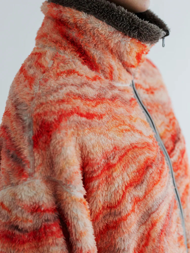 MEYAME PRINT SOLID REVERSIBLE FLEECE JACKET MEY-2511 ORANGE