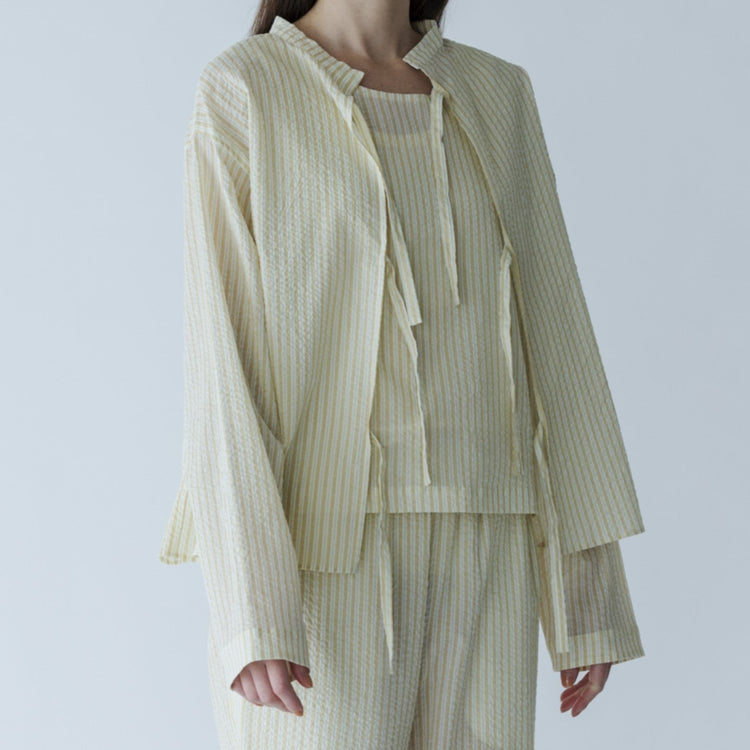 MEYAME / LIGHT COTTON STRIPE SLEEVELESS YELLOW