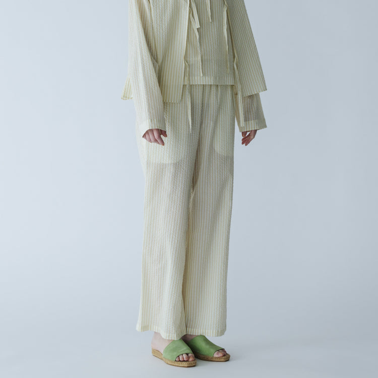 MEYAME / LIGHT COTTON STRIPE PANTS YELLOW