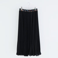 MEYAME / FLOWER WAIST PLEATED SKIRT BLACK