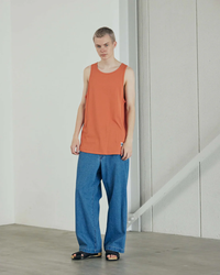 ARMY TWILL / LIGHT HONEYCOMB TANK TOP WHITE