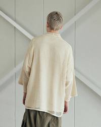 ARMY TWILL / COTTON MESH SHIRT ECRU