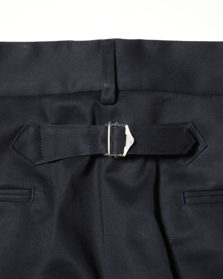 J.PRESS ORIGINALS SHIOTA Slight Twist Chino Piped Stem 1 tuck Japan Made NAVY