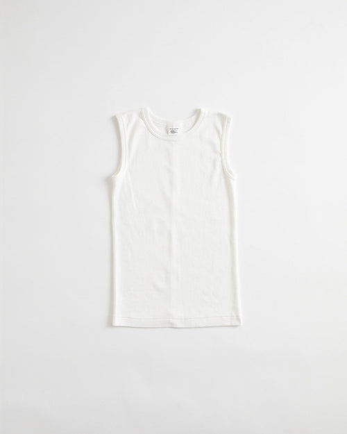 THE SHINZONE CIRCULAR RIB SLEEVELESS 01 WHITE