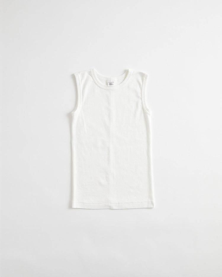 THE SHINZONE / CIRCULAR RIB SLEEVELESS 01 WHITE
