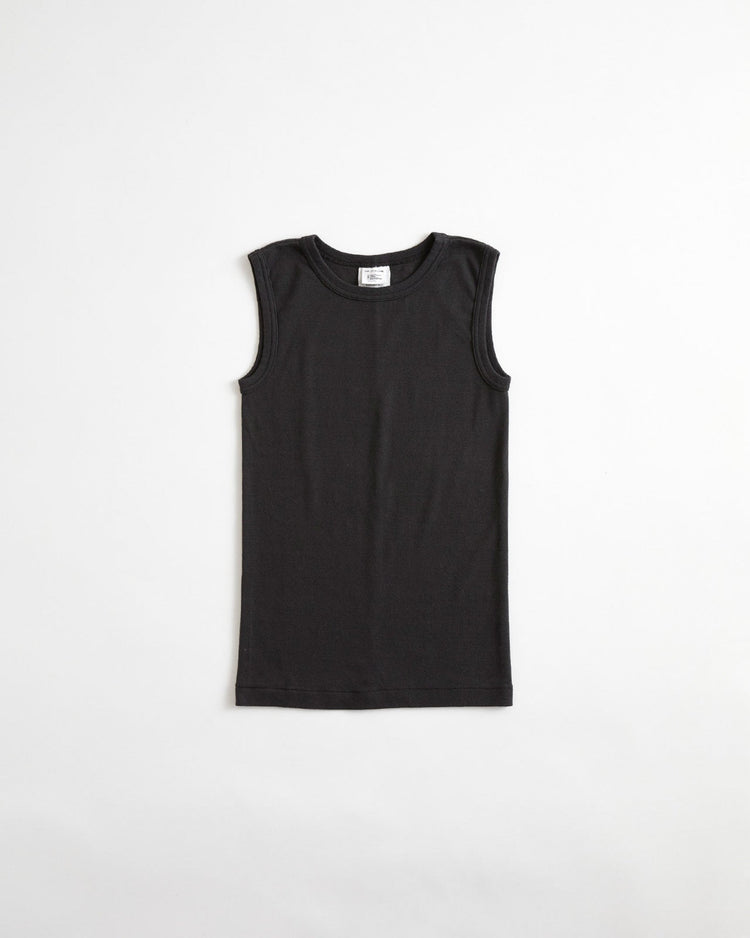 THE SHINZONE  CIRCULAR RIB SLEEVELESS 07 BLACK