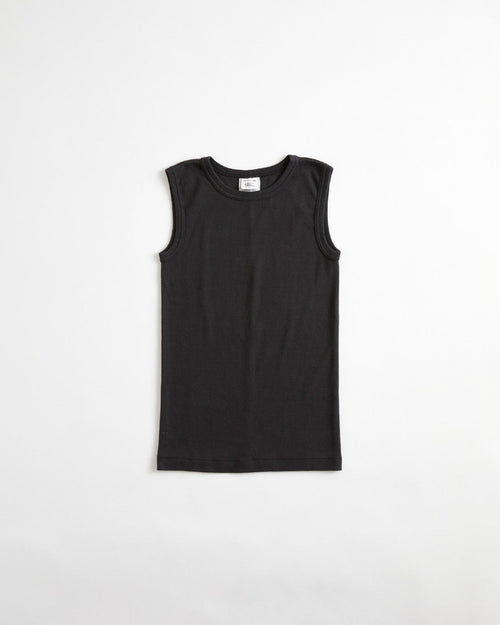 THE SHINZONE CIRCULAR RIB SLEEVELESS 07 BLACK