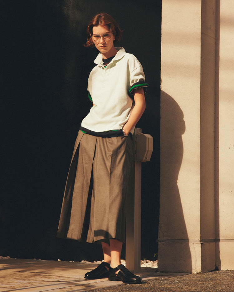 THE SHINZONE / WIDE POLO SHIRT 05 C.GRAY