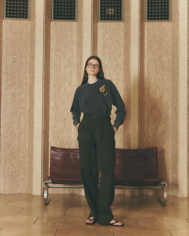 THE SHINZONE  GARMENT DYED SWEATSHIRT 74 TURQOISE