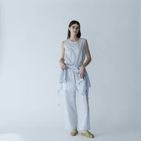 MEYAME / LIGHT COTTON STRIPE PANTS BLUE
