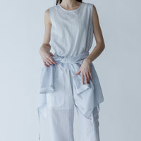 MEYAME / LIGHT COTTON STRIPE SLEEVELESS BLUE