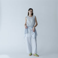 MEYAME / LIGHT COTTON STRIPE SLEEVELESS BLUE