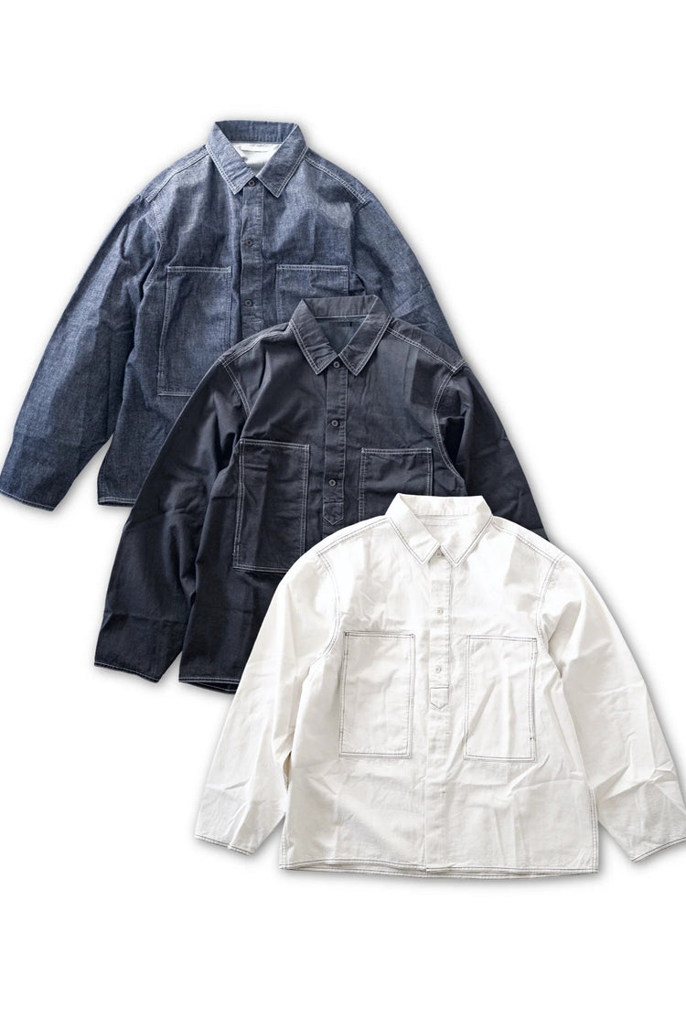 HATSKI  Faux Pullover Denim Shirt HT.8203006 WHITE
