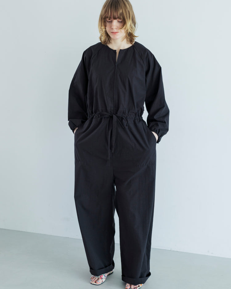 MEYAME  HALF ZIP ALL IN ONE(LONG SLEEVE) BLACK