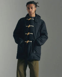 ARMY TWILL COTTON NYLON DUFFEL COAT BLACK
